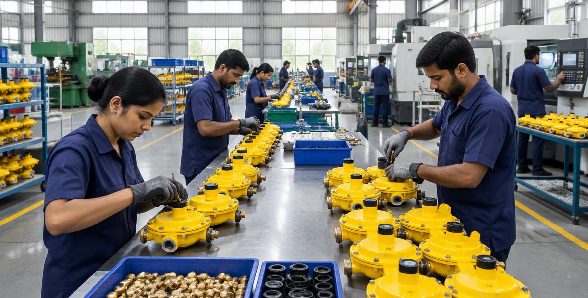 Hari Udyog LPG gas regulator manufacturing floor